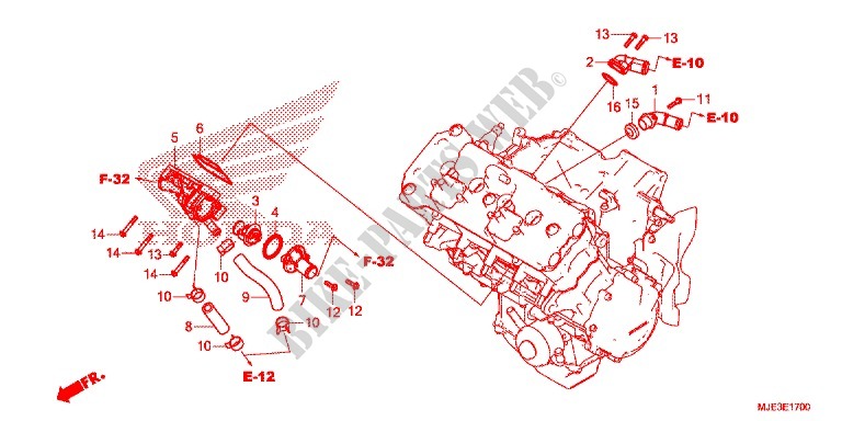 THERMOSTAT for Honda CBR 650 F ABS RED 2018