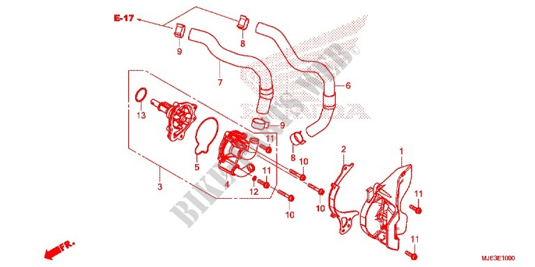 WATER PUMP for Honda CBR 650 F ABS ROUGE 2018