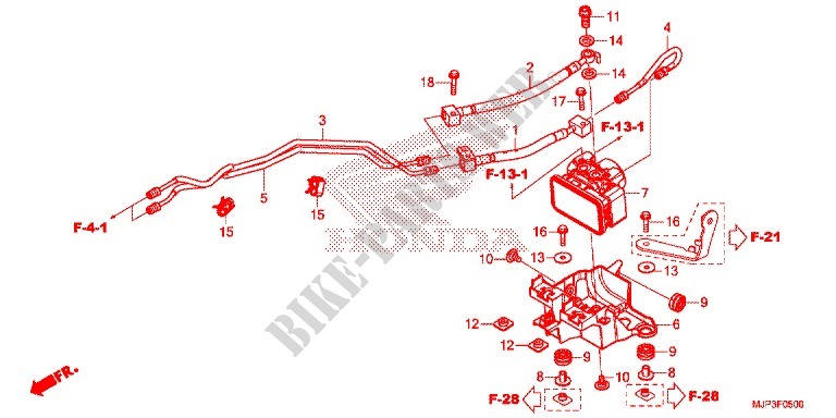 FRONT BRAKE MASTER CYLINDER   ABS MODULATOR for Honda AFRICA TWIN 1000 ABS RED 2017