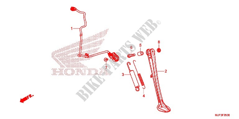 SIDE STAND for Honda AFRICA TWIN 1000 ABS RED 2017