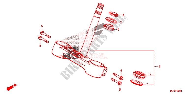 STEERING STEM for Honda AFRICA TWIN 1000 ABS RED 2017