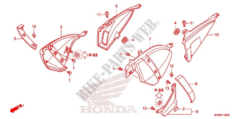 SIDE COVERS for Honda CB 1000 R ABS BLACK 2011