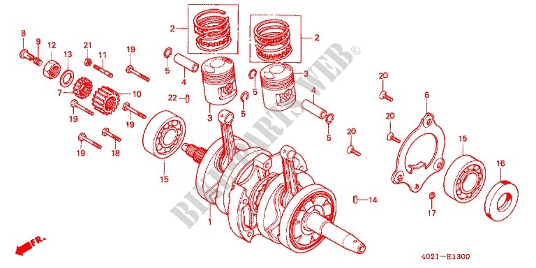 Crankshaft For Honda Cd 125 Benly 01 Honda Motorcycles Atvs Genuine Spare Parts Catalog