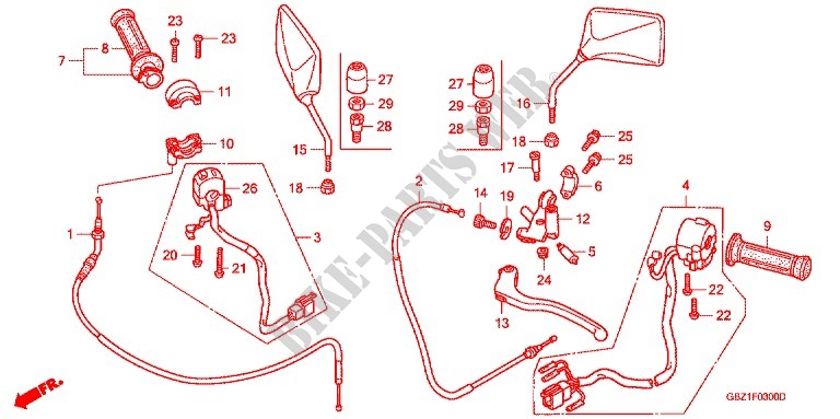 LEVER   SWITCH   CABLE (1) for Honda MAGNA 50 2003