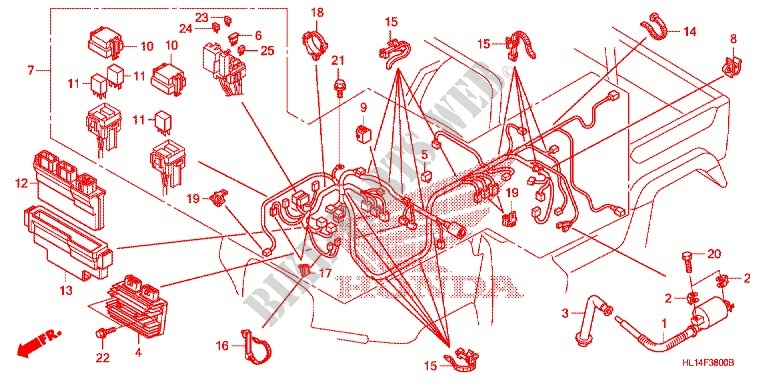 WIRE HARNESS/BATTERY for Honda BIG RED 700 CAMO 2009
