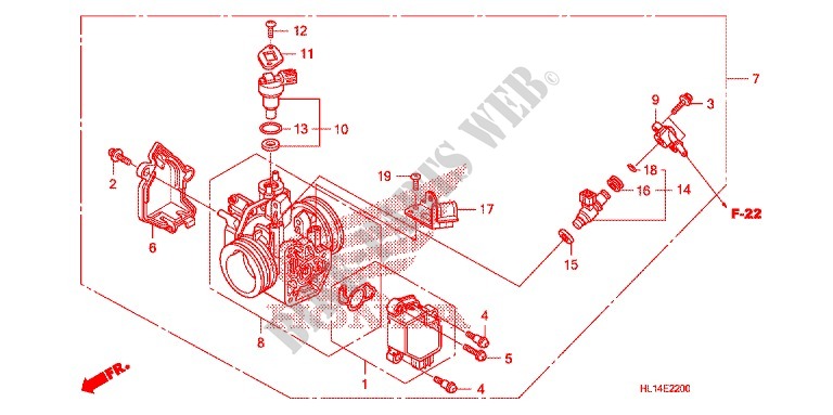 THROTTLE BODY for Honda BIG RED 700 RED 2010