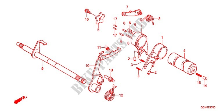 GEARSHIFT DRUM   SHIFT FORK for Honda SUPER CUB 50 PRO 2012