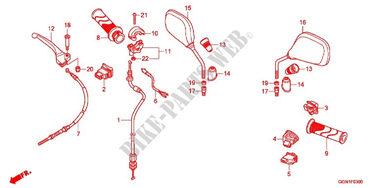LEVER   SWITCH   CABLE (1) for Honda SUPER CUB 50 PRO 2012
