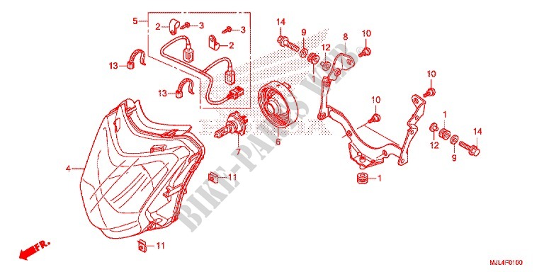 HEADLIGHT for Honda NC 700 X ABS DCT 2015