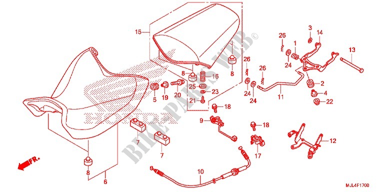 SINGLE SEAT (2) for Honda NC 700 X ABS DCT 2015