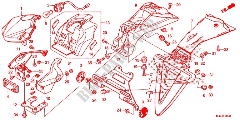 TAILLIGHT (2) for Honda NC 700 X ABS DCT 2015