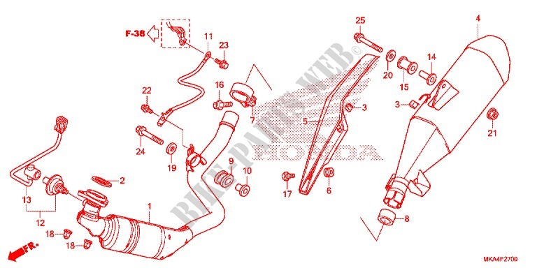 EXHAUST MUFFLER (2) for Honda NC 700 X ABS DCT 2016