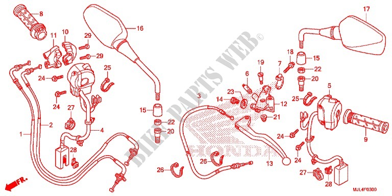 LEVER   SWITCH   CABLE (NC700X/NC750XA) for Honda NC 700 X 2015