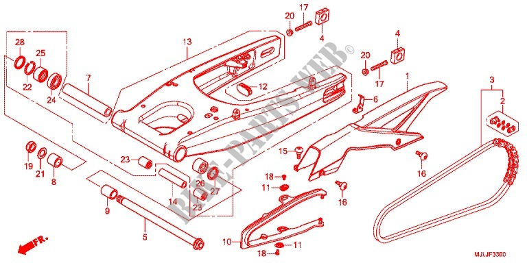 SWINGARM   CHAIN CASE for Honda INTEGRA 750 SPORT E-PACKAGE 2014