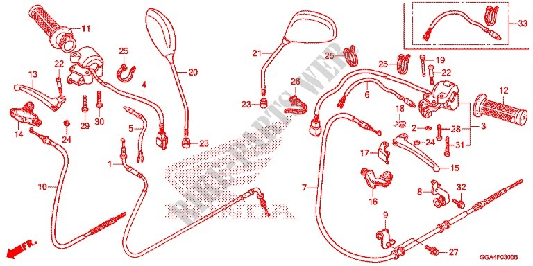 LEVER   SWITCH   CABLE (1) for Honda RUCKUS 50 2014