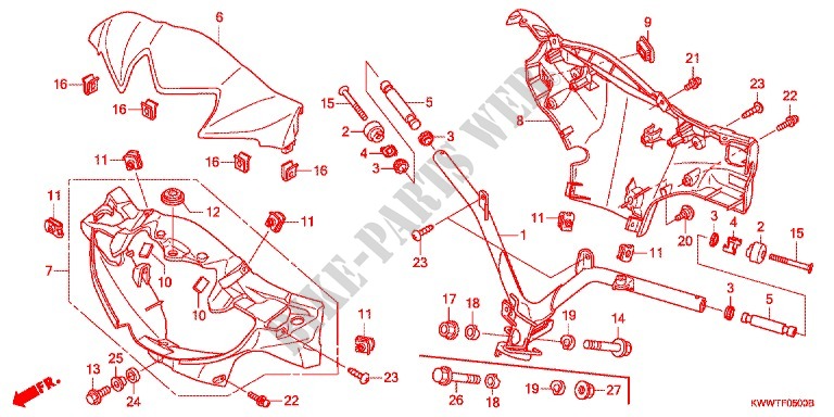 HANDLEBAR   COWL for Honda WAVE 110 Front brake disc, Kick start 2011