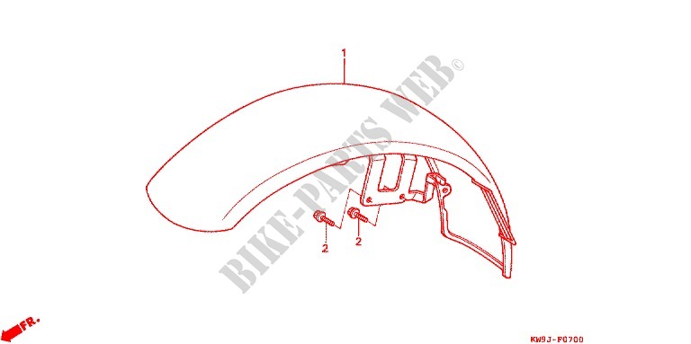 FRONT FENDER for Honda STEED 400 VLX Without speed warning light. Taylor bar handle 1993