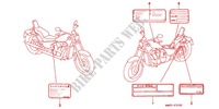 CAUTION LABEL (1) for Honda STEED 400 VLX With speed warning light · Taylor bar handle 1997