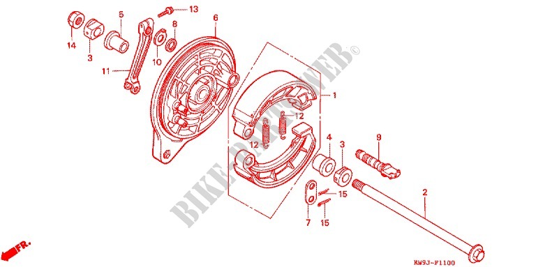 REAR BRAKE PANEL   SHOES for Honda STEED 600 VLX Taylor bar handle with speed warning light 1993