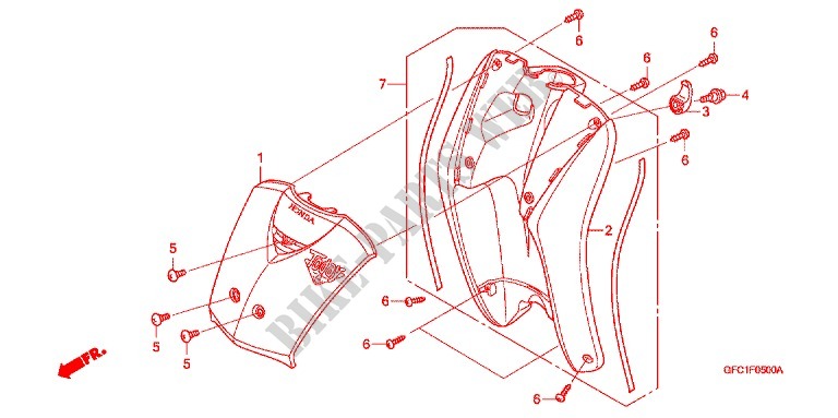 FRONT COWL   LEG SHIELD for Honda TODAY 50 2004