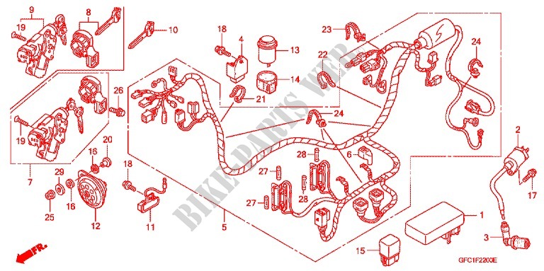 WIRE HARNESS/BATTERY for Honda TODAY 50 2004