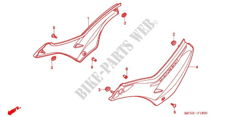 SIDE COVERS for Honda NX4 FALCON 400 2006
