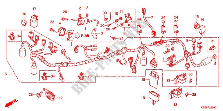 WIRE HARNESS/BATTERY for Honda NXR 150 BROS Electric Start 2009