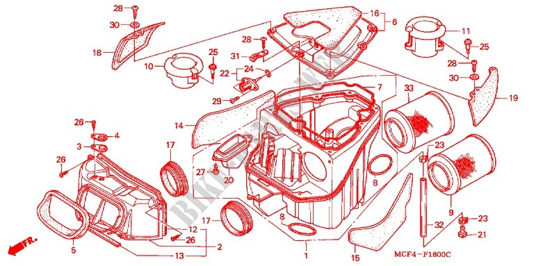 FRONT COVER   AIR CLEANER for Honda RVT 1000 R RC51 2001
