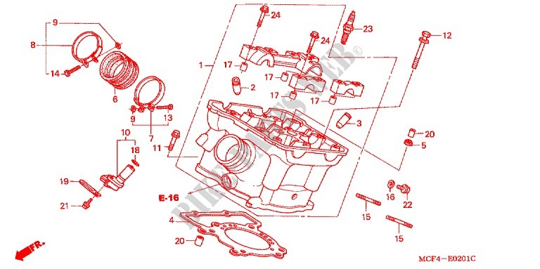 REAR CYLINDER HEAD for Honda RVT 1000 R RC51 2001