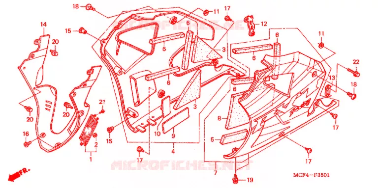 LOWER COWL ('02-'05) Honda MOTO 1000 RC 2003  RVT1000R3