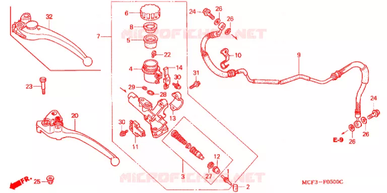 REAR BRAKE MASTER CYLINDER Honda MOTO 1000 RC 2003  RVT1000R3