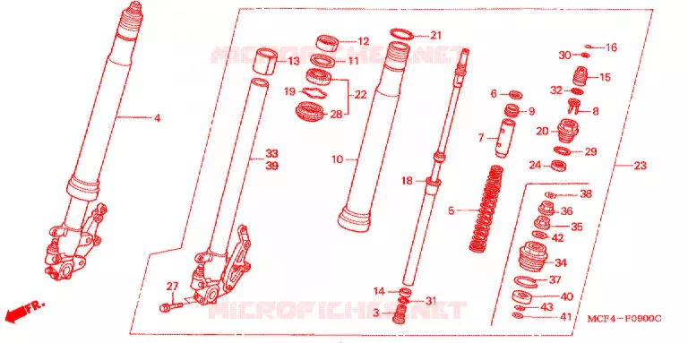 FRONT FORK Honda MOTO 1000 RC 2004  RVT1000R4