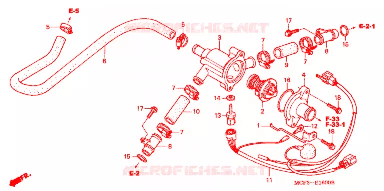 WATER HOSE Honda MOTO 1000 RC 2004  RVT1000R4