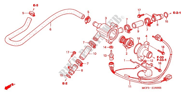 WATER HOSE for Honda RVT 1000 R RC51 2005