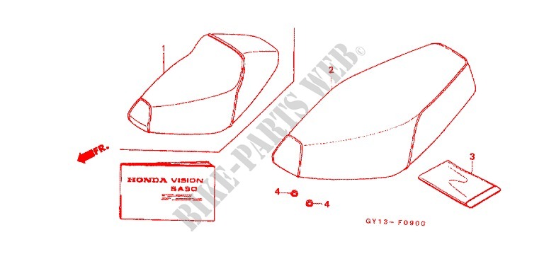 SINGLE SEAT (2) for Honda VISION MET IN 50 1994