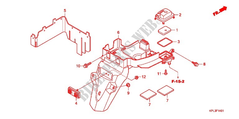 REAR FENDER (SCV1109,B,D,E) for Honda SCV 110 ACTIVA 2009