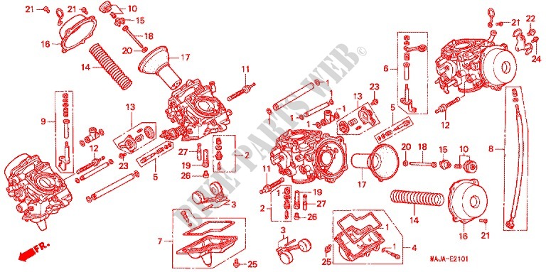 CARBURETOR (COMPONENT PARTS) for Honda ST 1100 2002