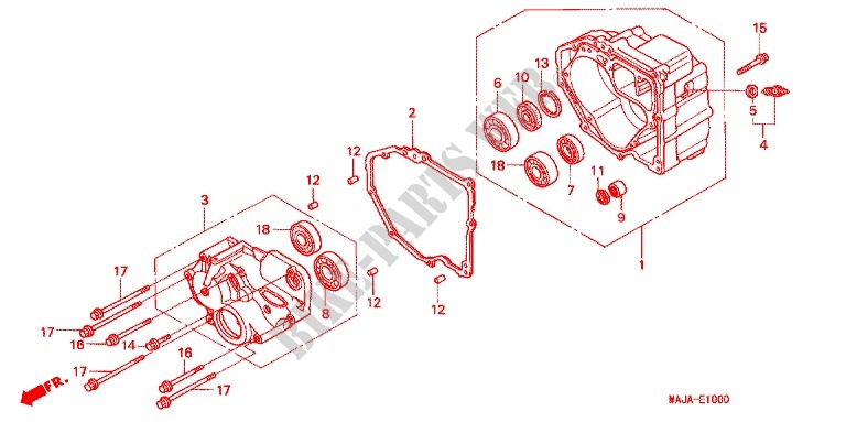 REAR TRANSMISSION CASE for Honda ST 1100 ABS 2001