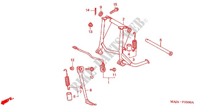 MAIN STAND   BRAKE PEDAL for Honda ST 1100 ABS TCS 2001