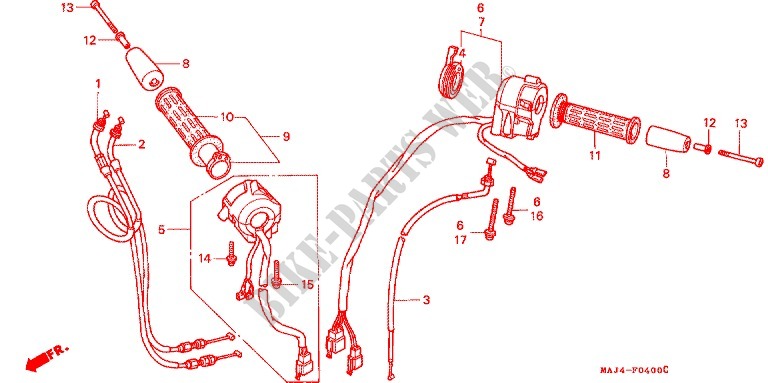 HANDLE SWITCH   LEVER   CABLE   GRIP for Honda ST 1100 ABS TCS 1995