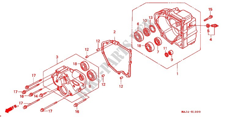 REAR TRANSMISSION CASE for Honda ST 1100 ABS TCS 1995