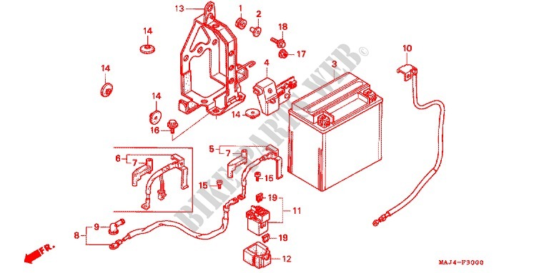 TOOLS   BATTERY BOX for Honda ST 1100 ABS TCS 1995