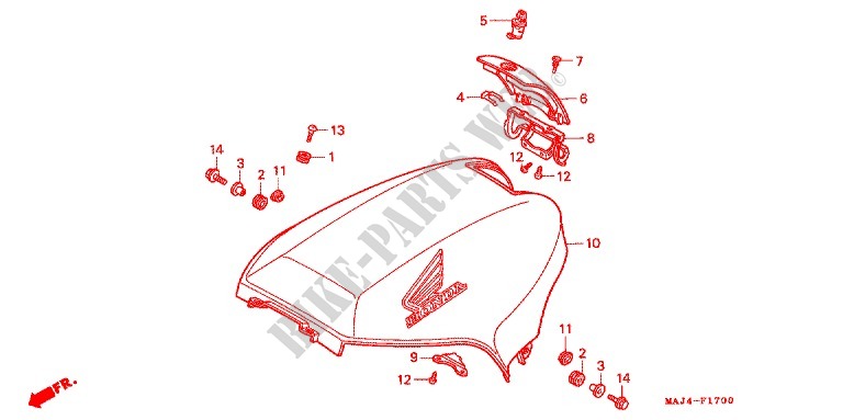 TOP COVER   POSITION LAMP for Honda ST 1100 ABS II 1997