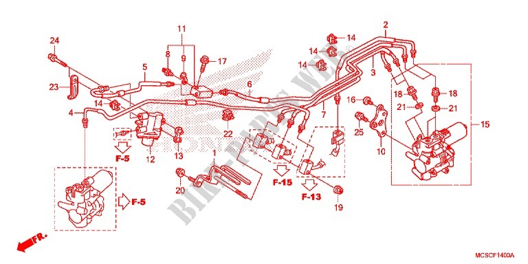 BRAKE PROPORTIONING CONTROLVALVE   HOSES for Honda ST 1300 ABS 2013