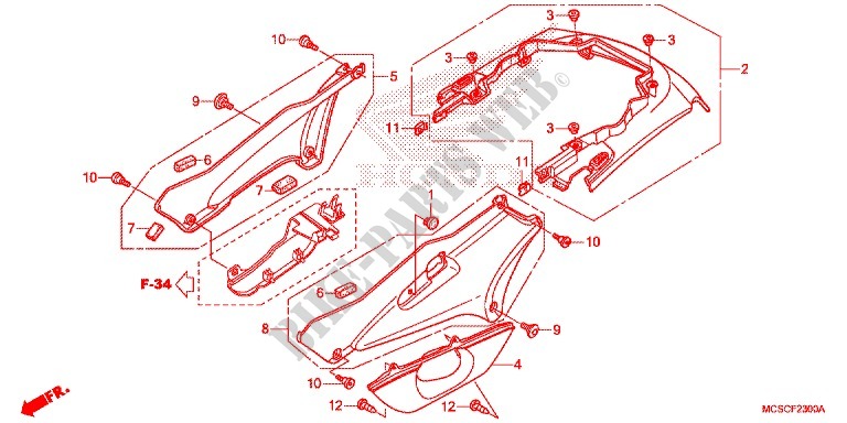 REAR   SIDE COVERS for Honda ST 1300 ABS 2013