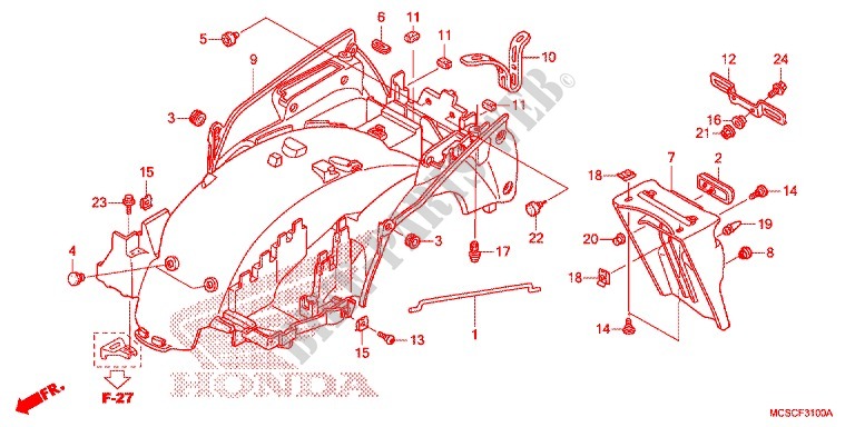 REAR FENDER for Honda ST 1300 ABS POLICE 2015