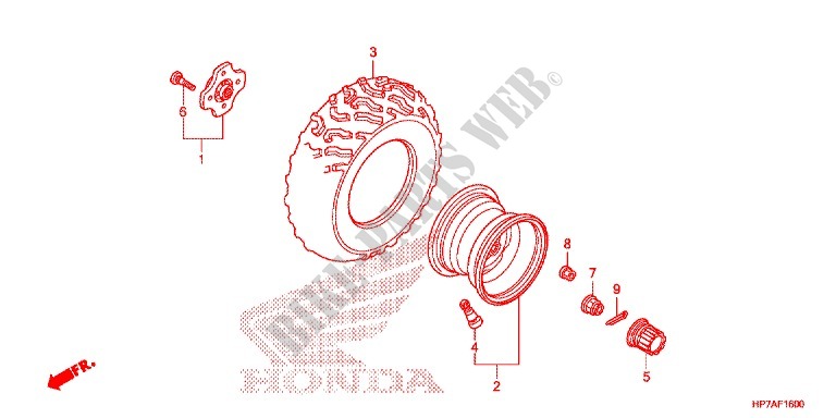 REAR WHEEL for Honda FOURTRAX 420 RANCHER 4X4 AT 2012
