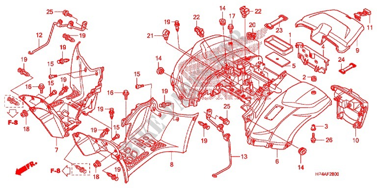 REAR FENDER for Honda FOURTRAX 420 RANCHER 4X4 PS CAMO 2010