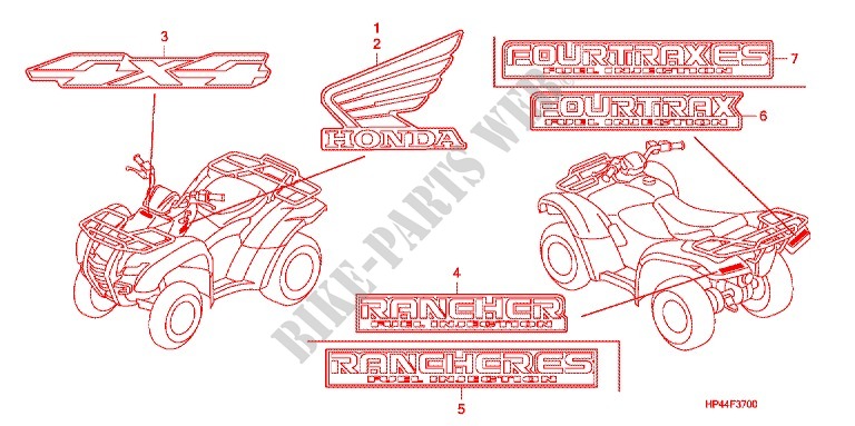 STICKERS for Honda FOURTRAX 420 RANCHER 2X4 Electric Shift 2008