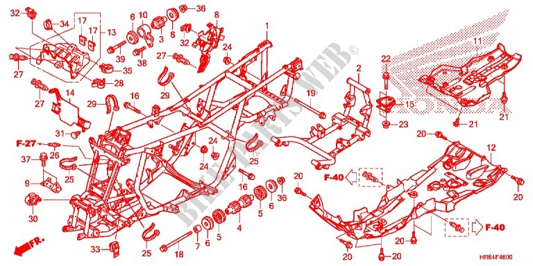FRAME for Honda FOURTRAX 500 FOREMAN RUBICON 4x4 DCT EPS DELUXE 2015